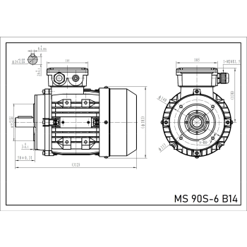 Silnik elektryczny 0,75kW 900 obr/min. 90 B14